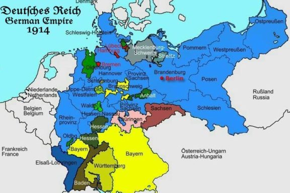 Bundesgebiet Deutsches Reich am 27.7.1914