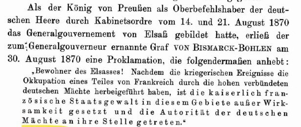 Proklamation des Kgl. Generalgouverneurs im Elsaß 1870.